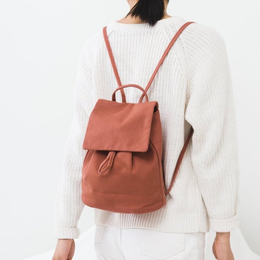 BAGGU Mini Canvas Backpack - Terracotta